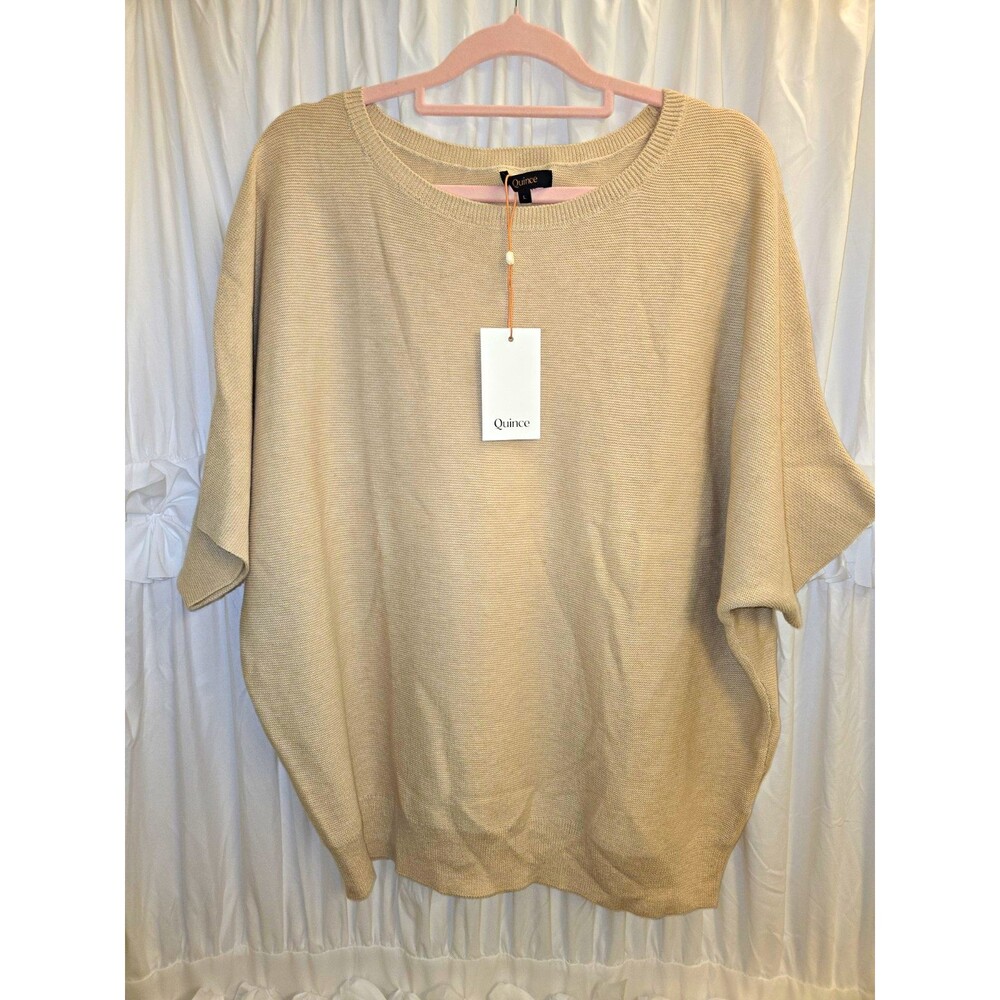 Quince Women's Cotton Cashmere Dolman Sweater Large Office Work Wear